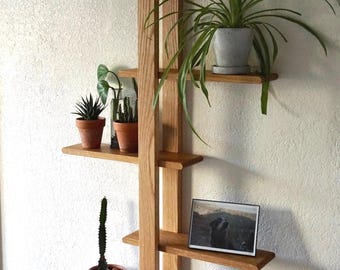White Oak Allongé - The Original Shift Shelf — Modern Handmade Wall Shelves for Plants, Books, Decor etc