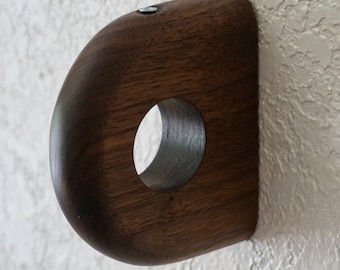 Minimal WALNUT Curtain Rod Bracket, Non-toxic finish, Modern Curtain Rod Holders Hanger, Easily Wall Mounted, Mid Century, Scandinavian