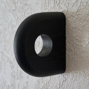 Minimal BLACKENED ASH Curtain Rod Bracket, Solid black ash w/ Non-toxic finish, Curtain Rod Holders Hangers, Easily Wall Mounted