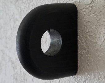 Minimal BLACKENED ASH Curtain Rod Bracket, Solid black ash w/ Non-toxic finish, Curtain Rod Holders Hangers, Easily Wall Mounted