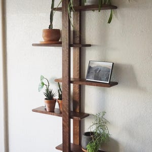 Allongé Shifting Shelf - The Original - Walnut, Oak, Cherry Modern Handmade Floating Wall Shelves, Book, Plant, Display etc.