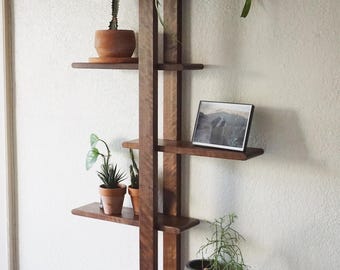 Allongé Shifting Shelf - The Original - Walnut, Oak, Cherry Modern Handmade Floating Wall Shelves, Book, Plant, Display etc.