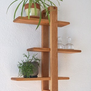 Cherry Shift Shelf The Original Wall Shelves for Plants, Books, Photos. Solid Cherry Wood, Adjustable, Mid century, Scandinavian image 1