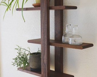 Walnut Shift Shelf - the Original - Solid Wood Wall Decor