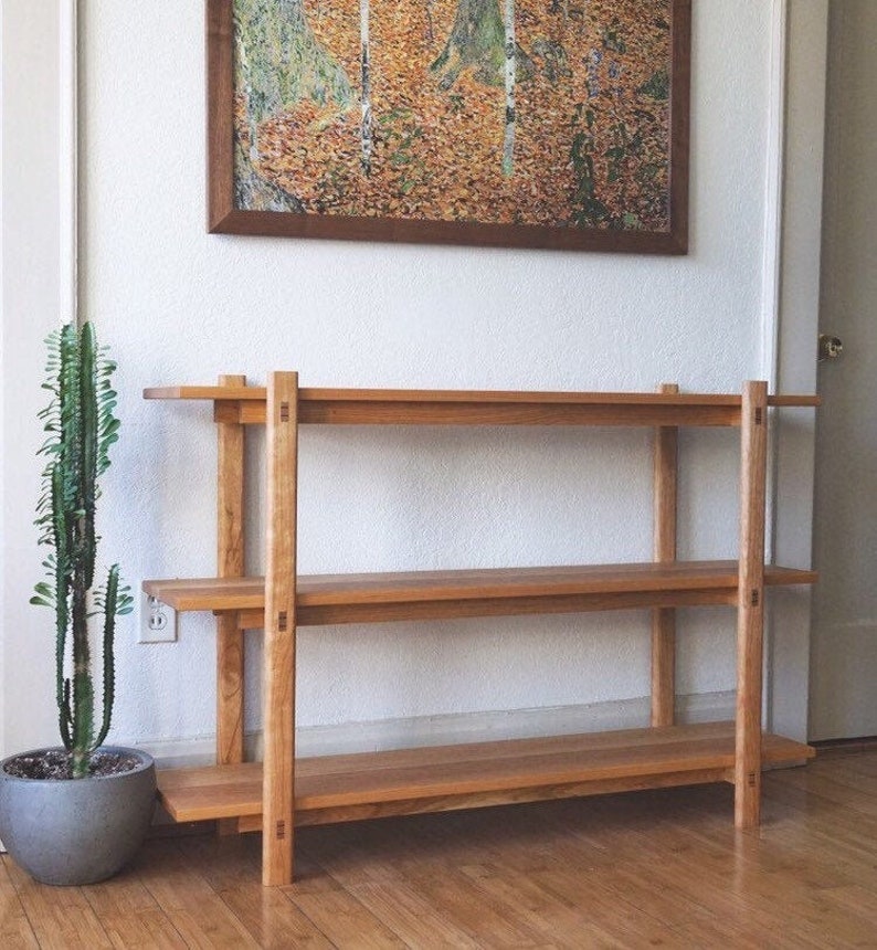 LOW STACK Handmade Mid Century Bookshelf TV Stand, Media Console Walnut, Cherry, White Oak image 3