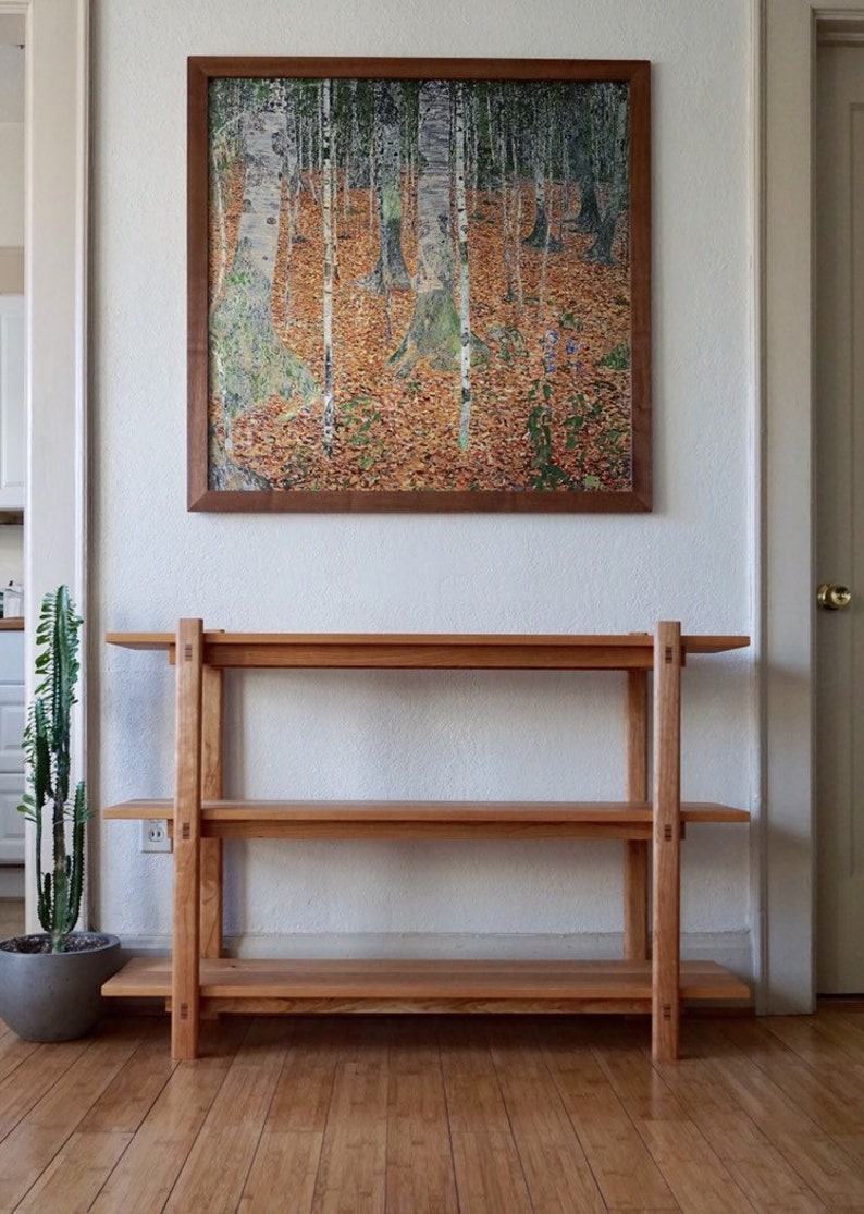 LOW STACK Handmade Mid Century Bookshelf TV Stand, Media Console Walnut, Cherry, White Oak image 4