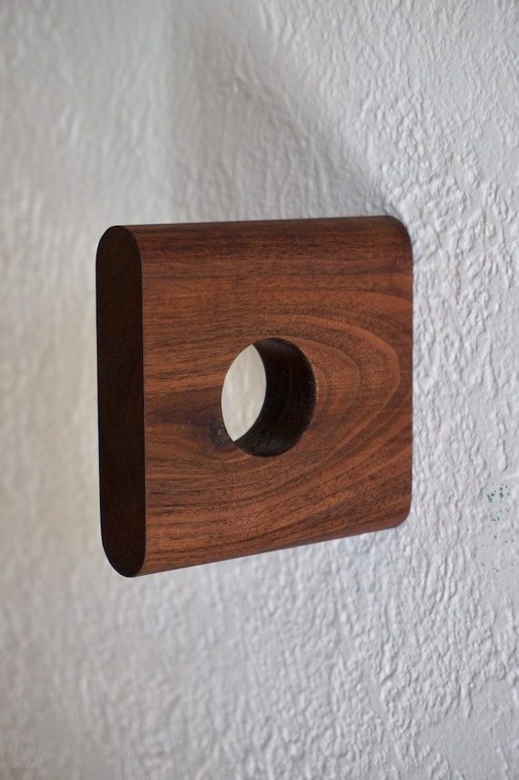 Curtain Rod Bracket Walnut Or Cherry Modern Curtain Holder Etsy