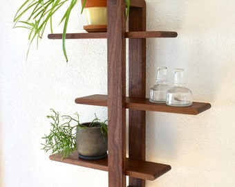 Black Walnut Floating Shelf. Contemporary Style Made of SOLID - Etsy