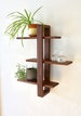 Walnut Shift Shelf - The Original - Solid Wood Wall Decor for Hanging Plants, Art. Books, Photos. Handmade, Adjustable, Mid-century Modern 