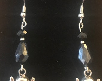 Paio di orecchini in argento e ambra, cm 3 circa - Asta ASTA A TEMPO