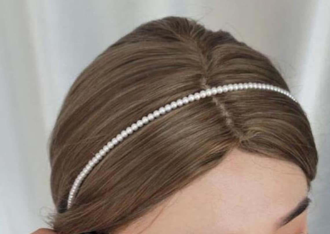 Handmade Cotton Elastic Pearl Headband 42
