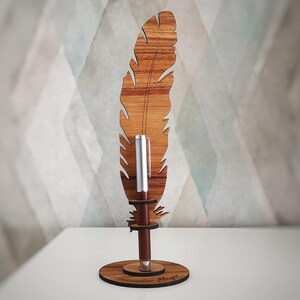 Set portapenne e penna a sfera in palissandro - Portapenne personalizzato ed elegante penna in legno - Regalo per insegnanti, medici, educatori