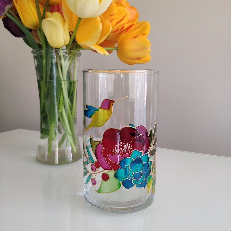Vase For Flowers Art Glass Glass Flower Vase Etsy