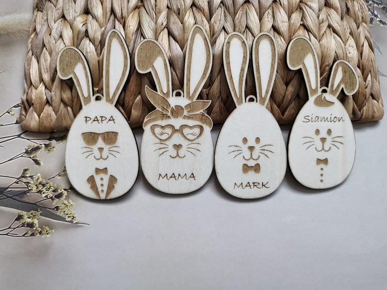 Personalized Easter Egg, Personalized Easter Egg, Easter Pendant, Wooden Easter Egg, Easter Basket, Easter Gift, Wooden Basket Decoration image 1