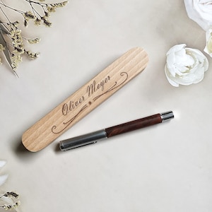 Rollerball van palissanderhout - schrijfset van hoge kwaliteit met gepersonaliseerde geschenkdoos en gravure - cadeau voor speciale gelegenheden