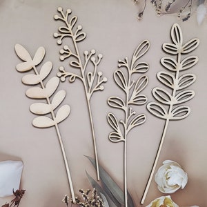 Fiori selvatici in legno, fiori in filigrana in legno, decorazione floreale in legno, decorazione per vasi, fiori da realizzare e dipingere, decorazione floreale, fiori sostenibili