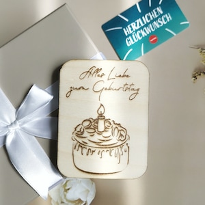 Verpakking voor verjaardagscadeaubonnen, contant geld cadeau, houten envelop voor cadeaukaart, voucherhouder, cadeaukaartverpakking