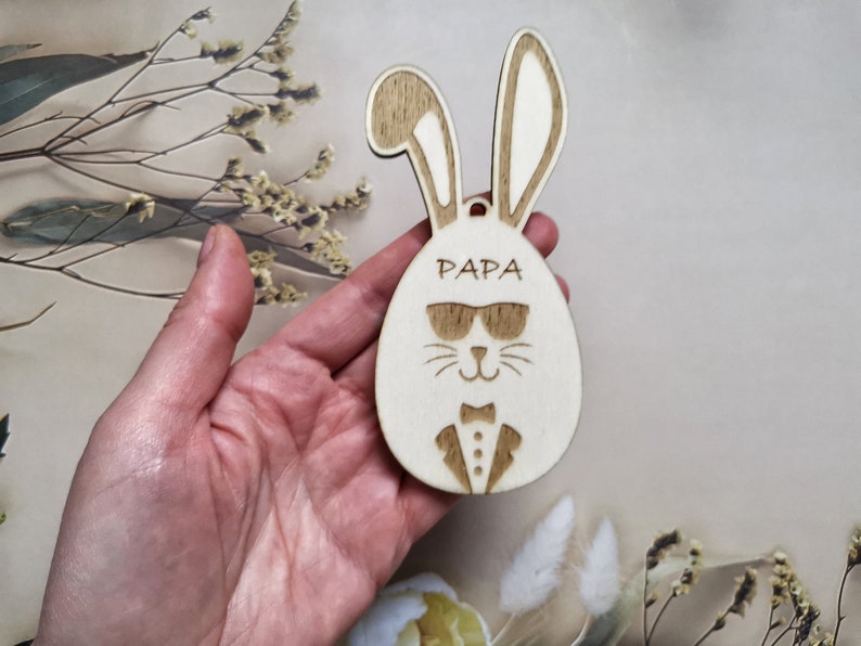 Personalized Easter Egg, Personalized Easter Egg, Easter Pendant, Wooden Easter Egg, Easter Basket, Easter Gift, Wooden Basket Decoration image 4