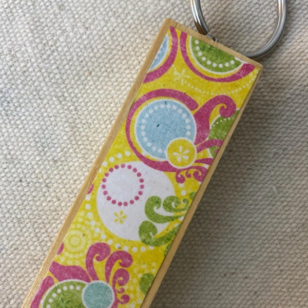 Jenga Block Key Chain - Spring Bliss