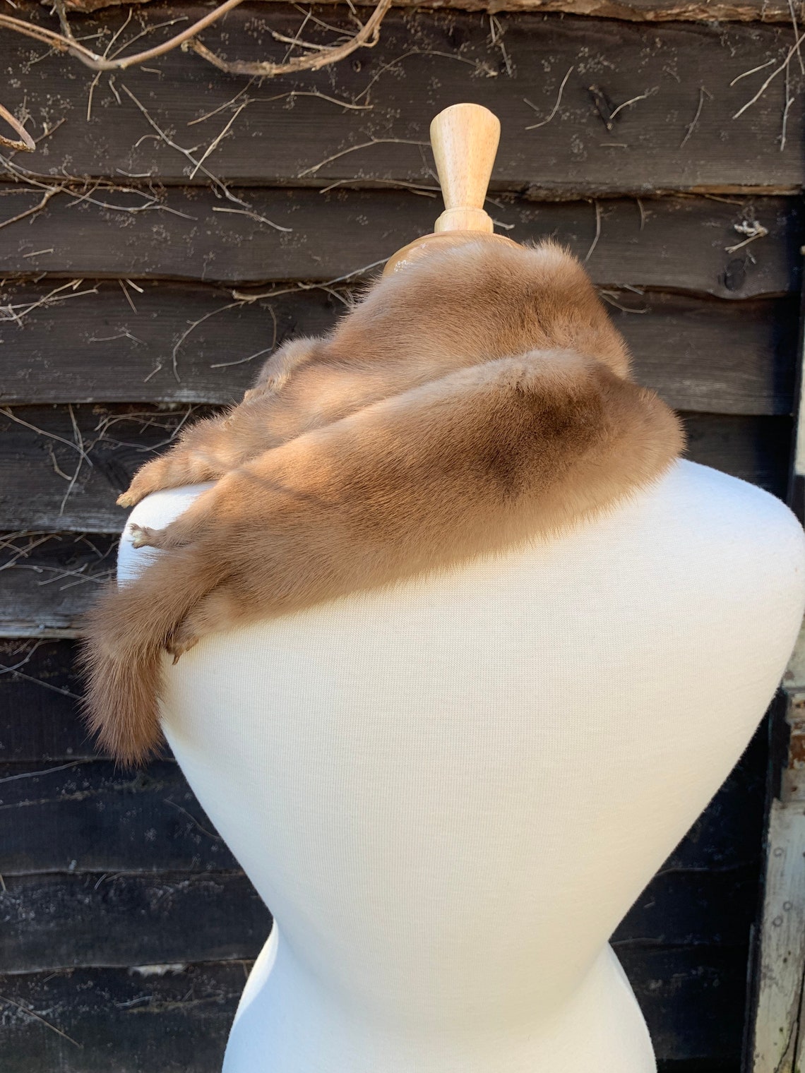 Vintage 1940s Mink Fur Stole Shawl Etsy