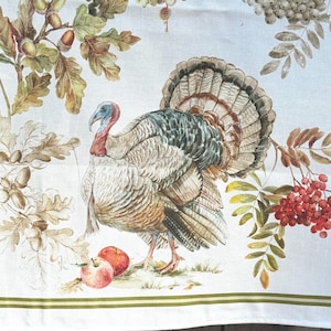 NEW!  Wild Turkeys,Apples & Berries 100% Cotton Kitchen Dish Towels - 20" x 30"