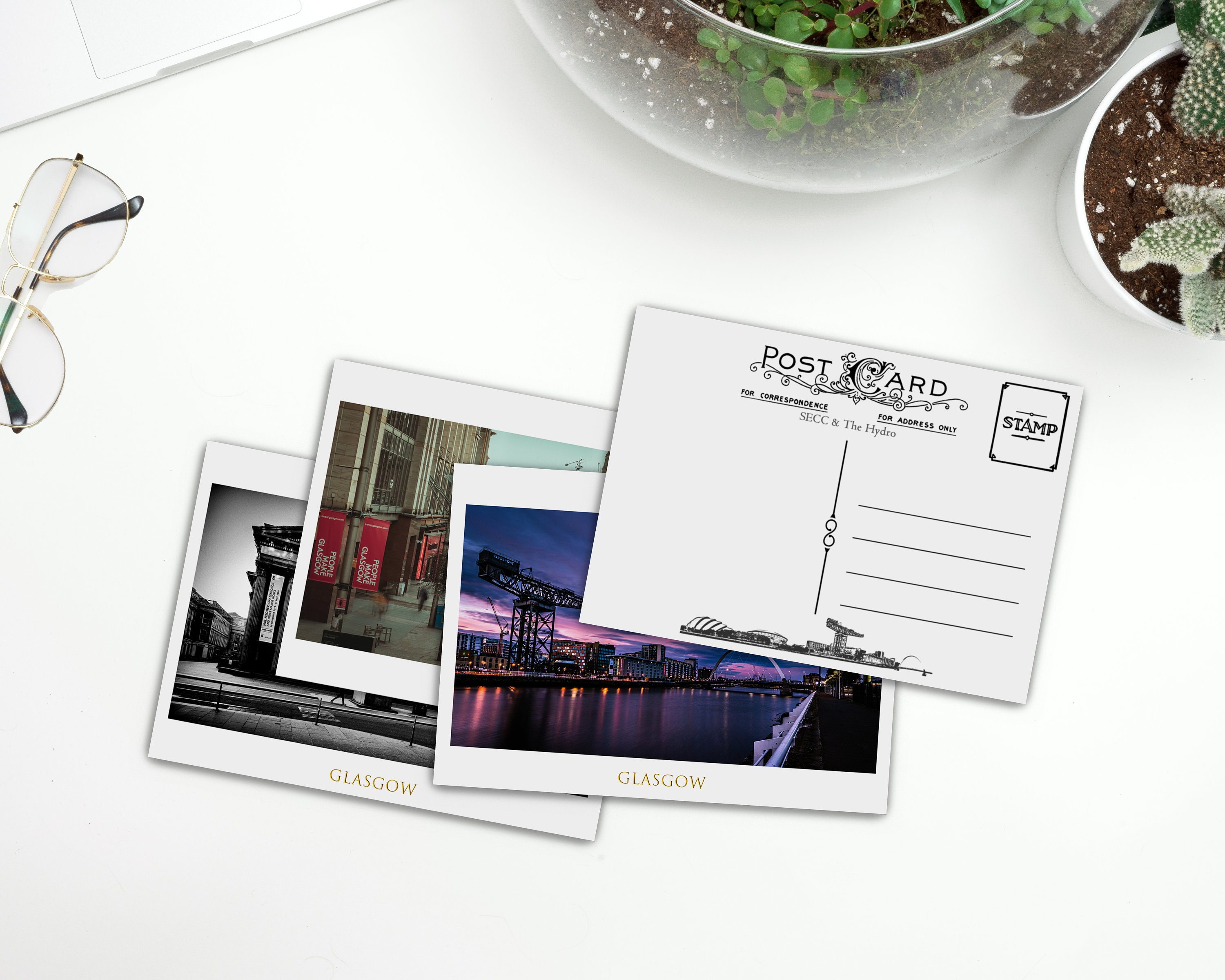 Glasgow Photo Postcards A6 4 Card Pack Scottish Art Buchanan Street