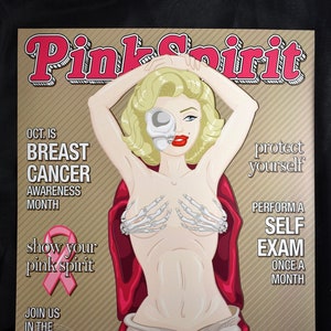 Pink Spirit Mashup Art Print - Breast Cancer Awareness - Pop Culture - Misfits - Marilyn Monroe - Rolling Stone - Charitible Donation w each