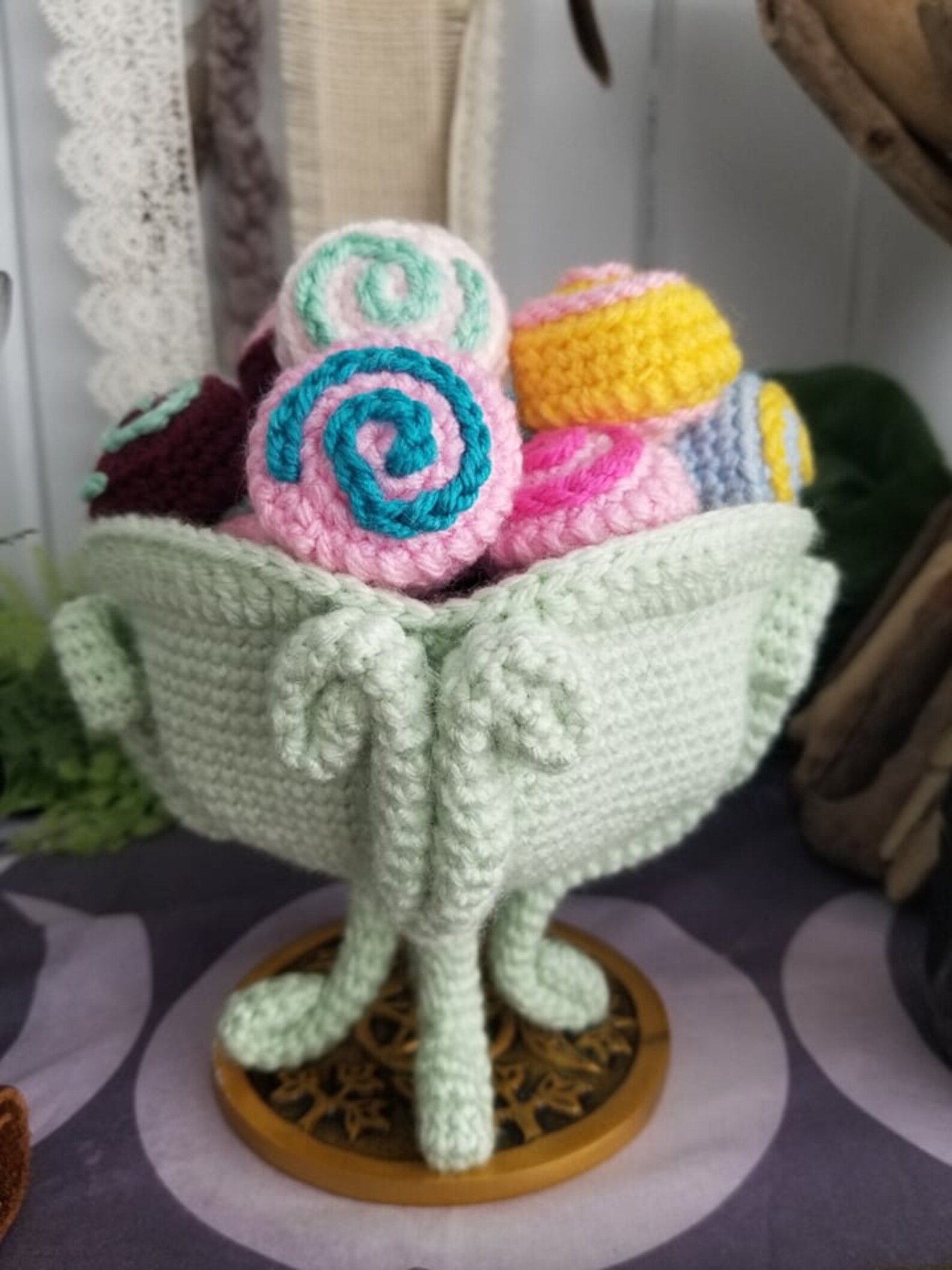Coraline Miss Spink and Miss Forcible's Candy Dish Crochet Etsy México