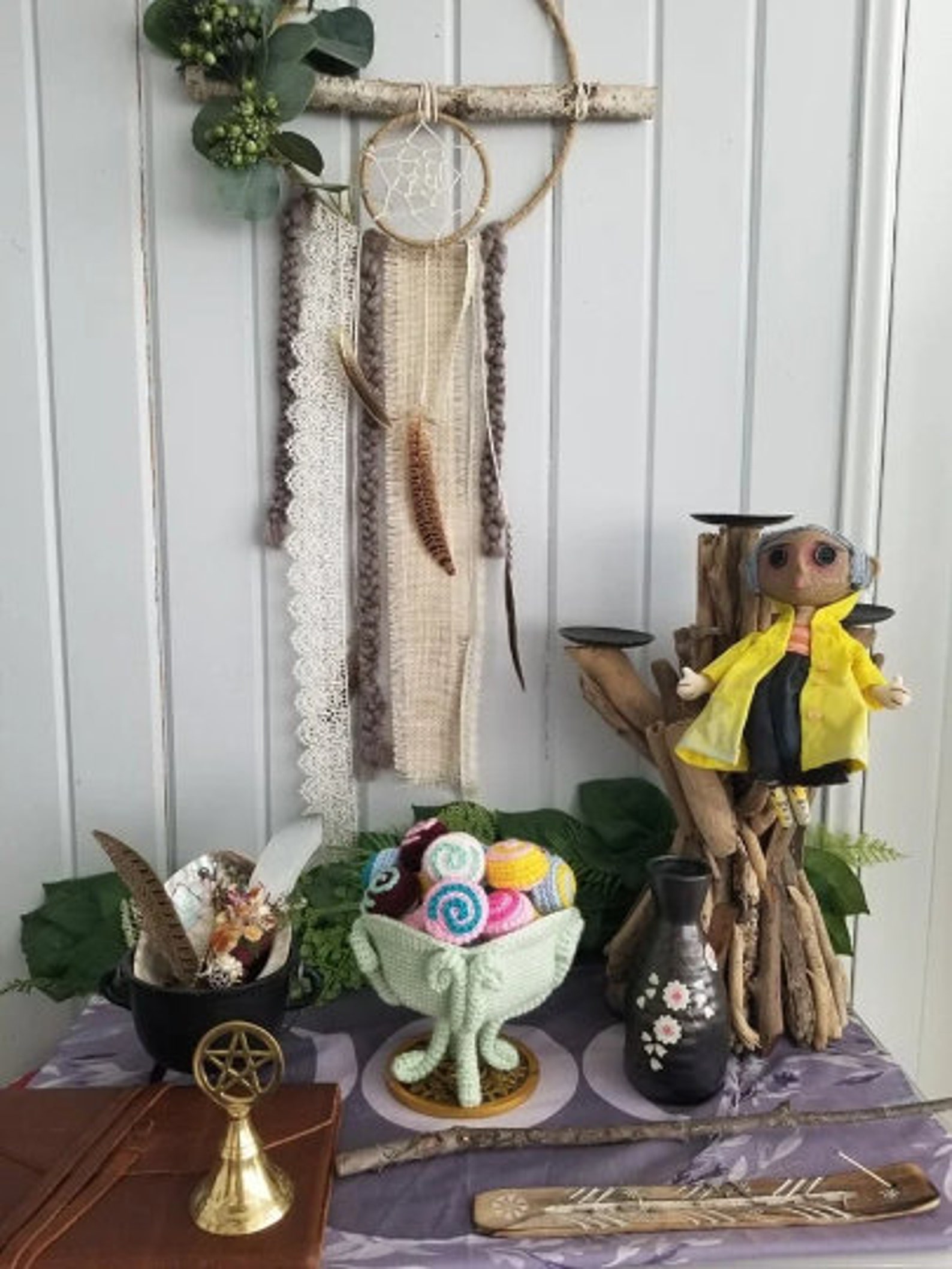 Coraline Miss Spink and Miss Forcible Candy Dish Amigurumi Etsy