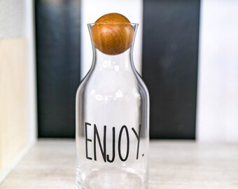 Enjoy — Glass Decanter w/ Wood Stopper