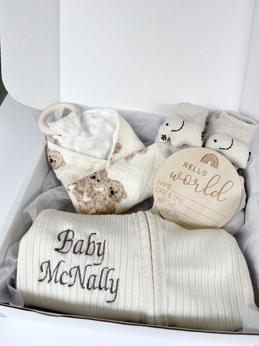 Newborn Personalised Welcome to the World Baby Gift Box - Baby Shower ...
