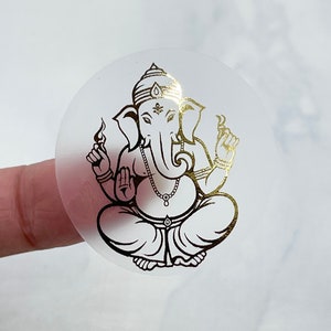Foiled Ganesha Stickers, Ganapati Stickers, Foiled Hindu Stickers