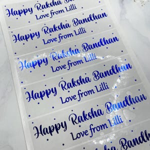 Personalisierte Raksha Bandhan Aufkleber, glückliche Raksha Bandhan Aufkleber, rechteckige Raksha Bandhan Aufkleber, Rakhi Aufkleber