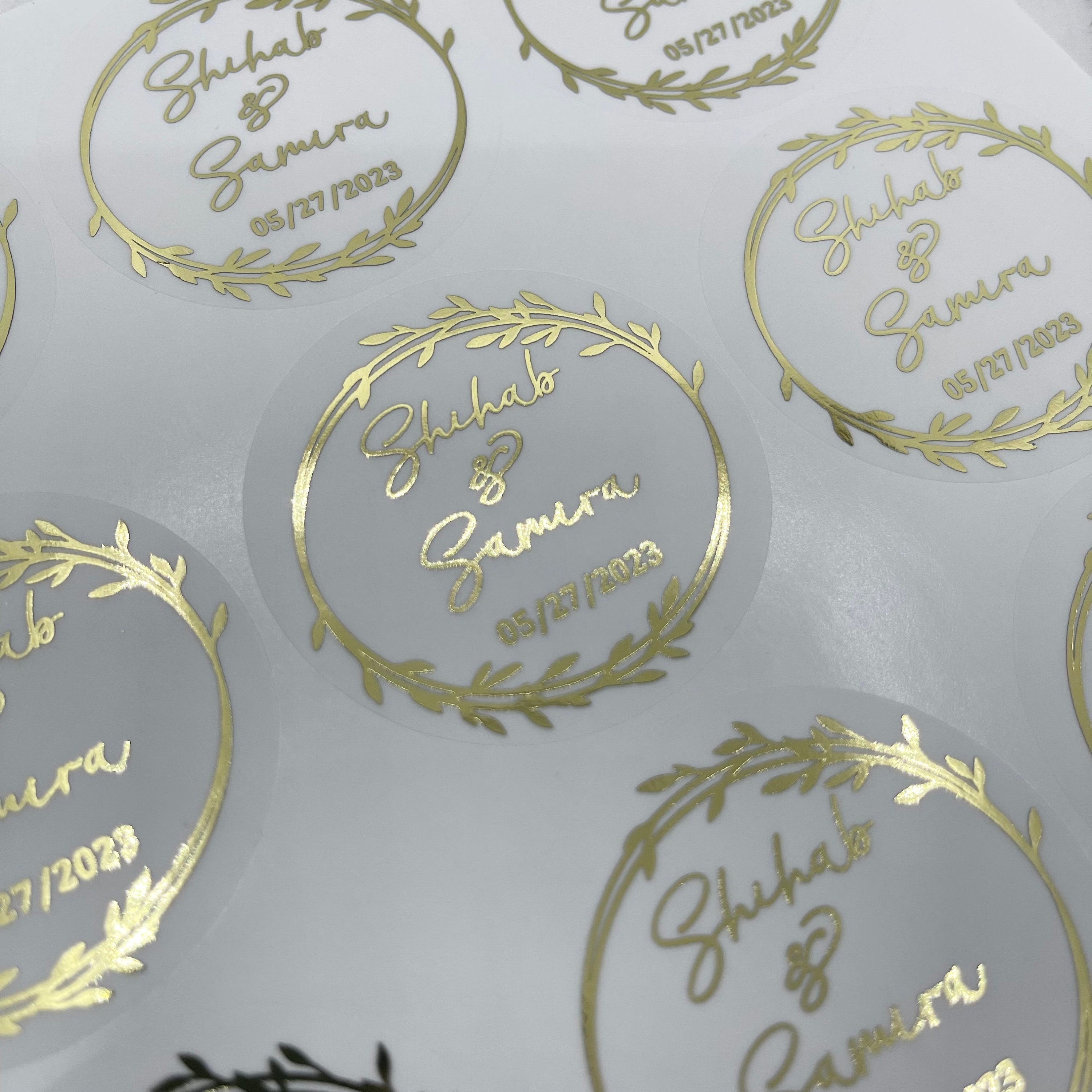 Envelope Seals, Wedding Invitation Stickers, Initial Stickers For Weddings,  Personalised, Foil Stickers Custom, 51mm ST014