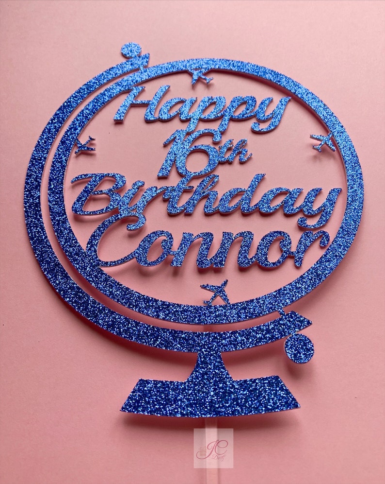 Globe Cake Topper Travel Cake Topper Custom Globe Topper