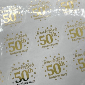 Personalisierte Jubiläumsaufkleber, 50-jähriges Jubiläum Aufkleber, 30-jähriges Jubiläum, 40-jähriges Jubiläum, 45-jähriges Jubiläum