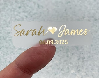 Adesivos retangulares personalizados para casamento, adesivos para lembrancinhas de casamento