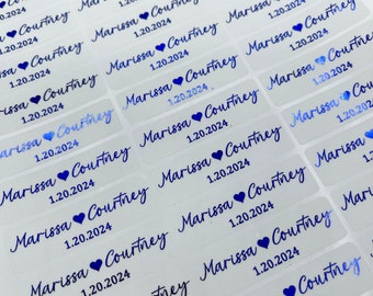 Personalised Wedding Stickers, Foiled Wedding Stickers, Engagement Stickers, Wedding Favour Stickers