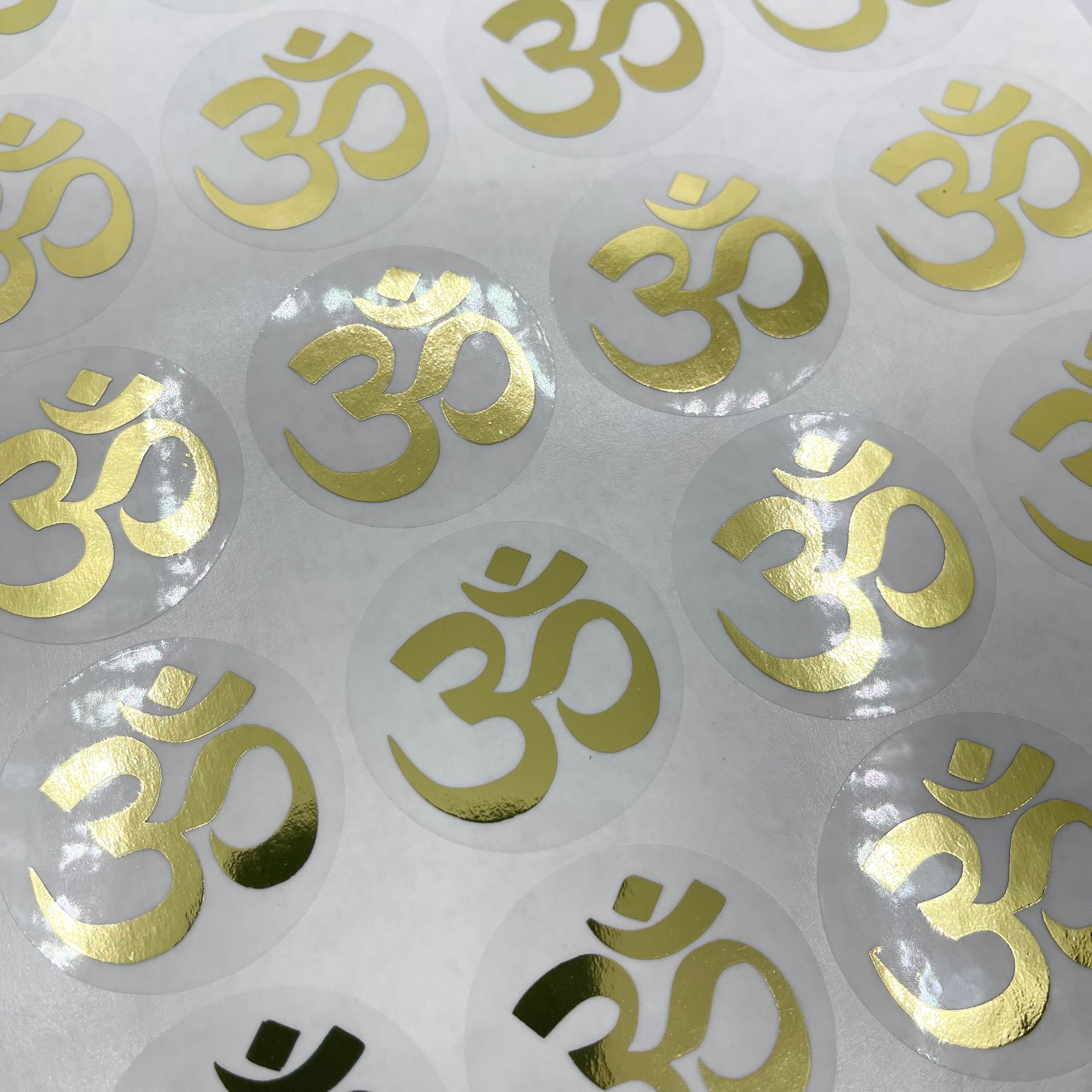 Foiled Om Stickers, Om Stickers, Clear Foiled Om Stickers, Religious ...