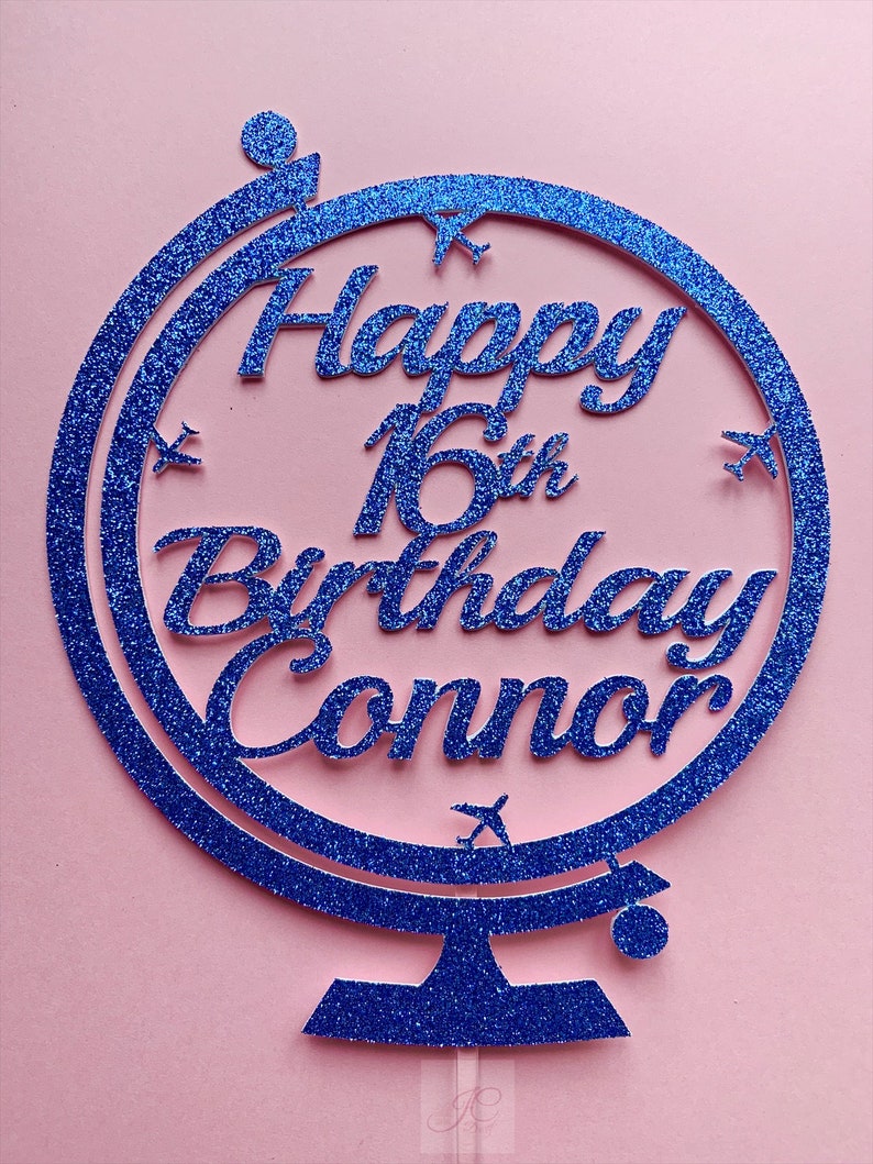 Globe Cake Topper Travel Cake Topper Custom Globe Topper