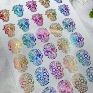 Tag der Toten Aufkleber, Sugar Skull Aufkleber, Halloween Aufkleber, folierte Sugar Skull Aufkleber