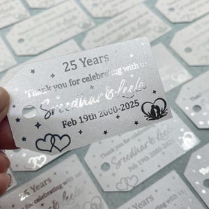 Etiquettes cadeaux d'anniversaire personnalisées, Anniversaire doré, Anniversaire rubis, 25e, 40e, 50e, 60e