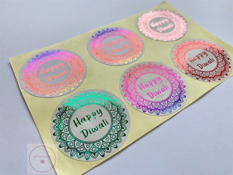 Foiled Diwali Stickers Personalised Foiled Stickers Foiled Etsy