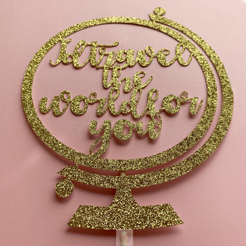 Globe Cake Topper Travel Cake Topper Custom Globe Topper