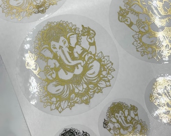 Adesivos Ganesh Foiled Personalizados