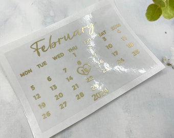 Calendar Stickers, Islamic Wedding Ring Plate Stickers, Nikkah Stickers, Foiled Date Stickers