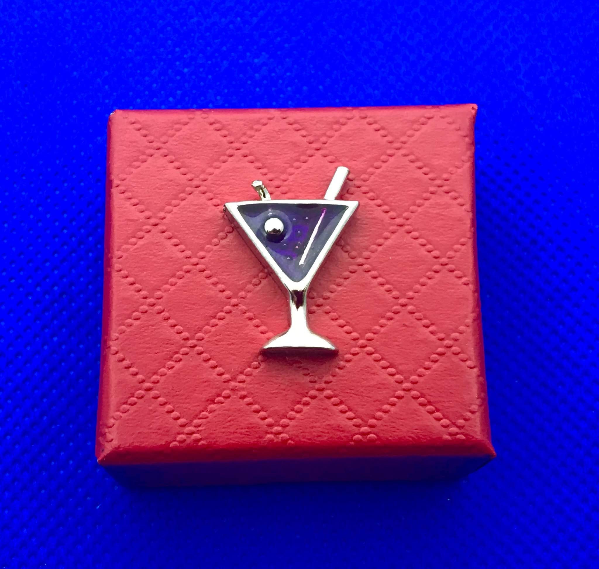 Martini Glass Lapel Pin Cocktail Pin Brooch Avail in 5 Diff Etsy