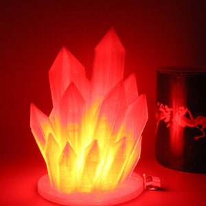 Crystal Lamp RGB LED Light, Batteries & Remote Included 3D Printed image 2