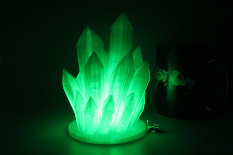 Crystal Lamp RGB LED Light, Batteries & Remote Included 3D Printed image 3