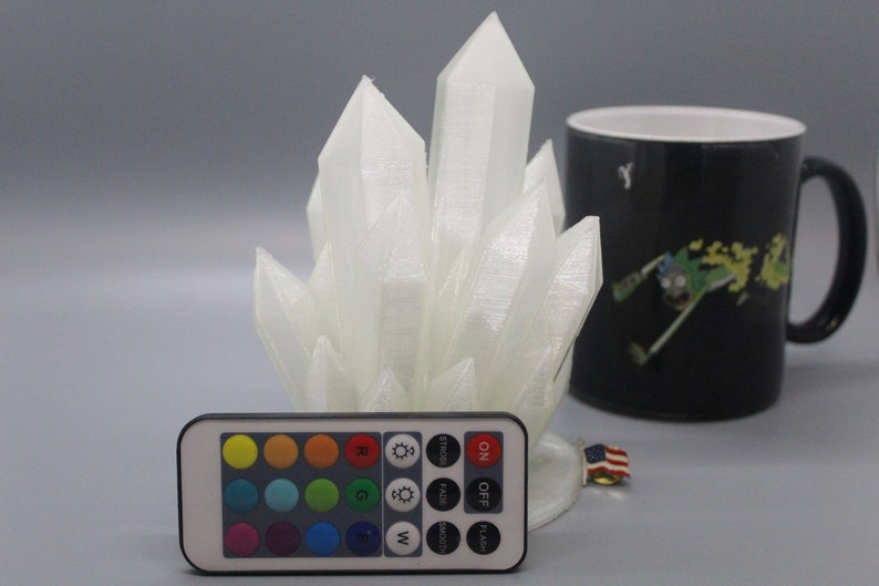 Crystal Lamp RGB LED Light, Batteries & Remote Included 3D Printed image 10